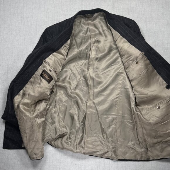 Vintage Paul Stuart Blazer Double Breasted Pinstripe Gray Lined Size Chest 41 - Picture 3 of 8